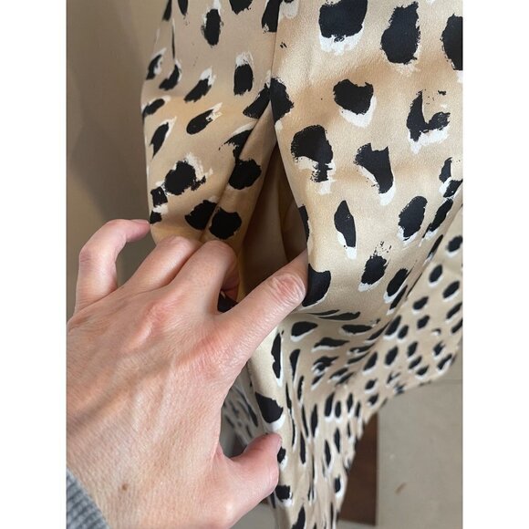 Cameo‎ Tan Black and White Leopard Print V Neck Sleeveless Mini Dress Size S - Picture 11 of 16